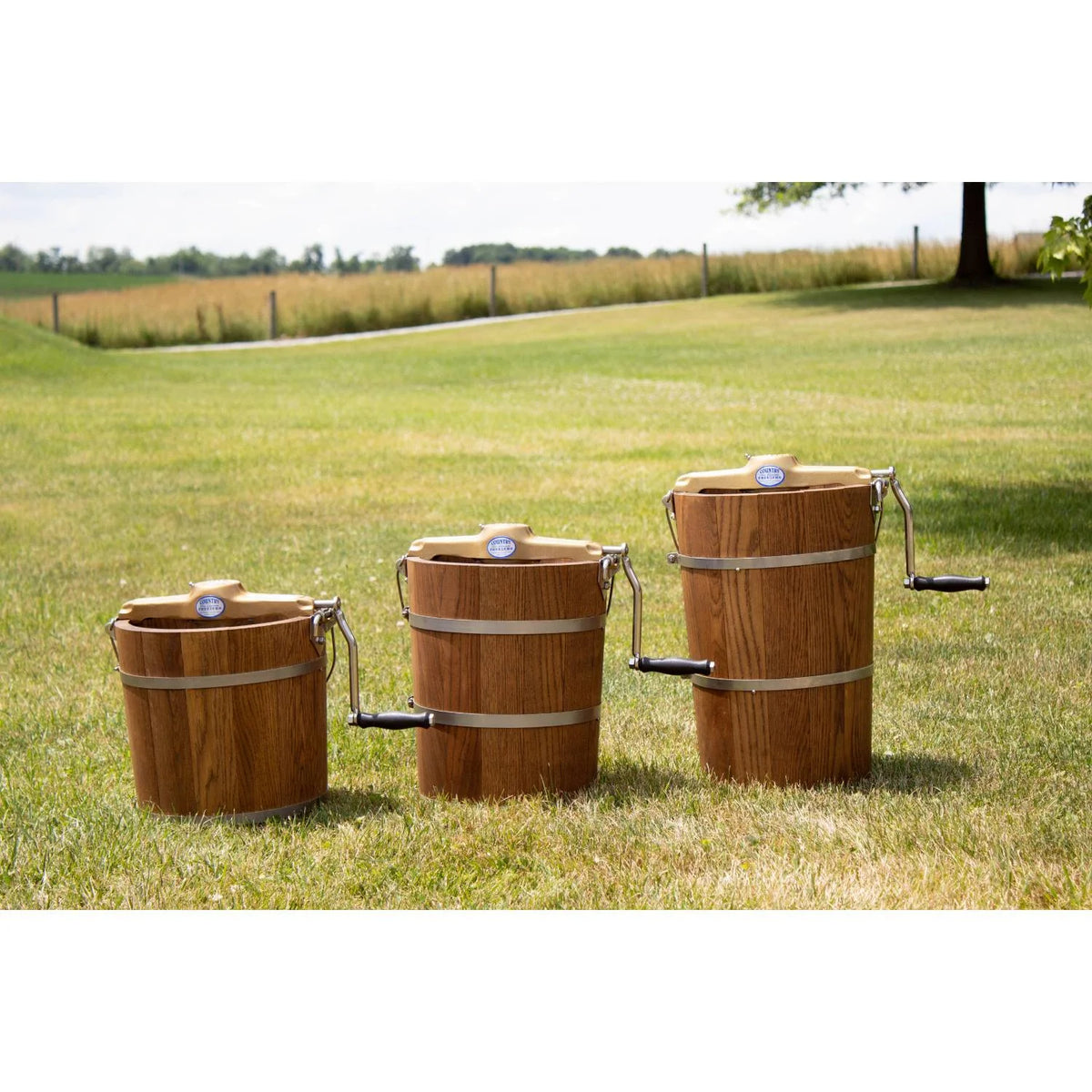 Manual Ice Cream Maker with Stainless Steel Can and Oak Tub, 8 Quart A4853