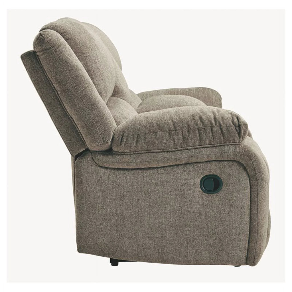 Contemporary Fabric Reclining Loveseat in Pewter W529