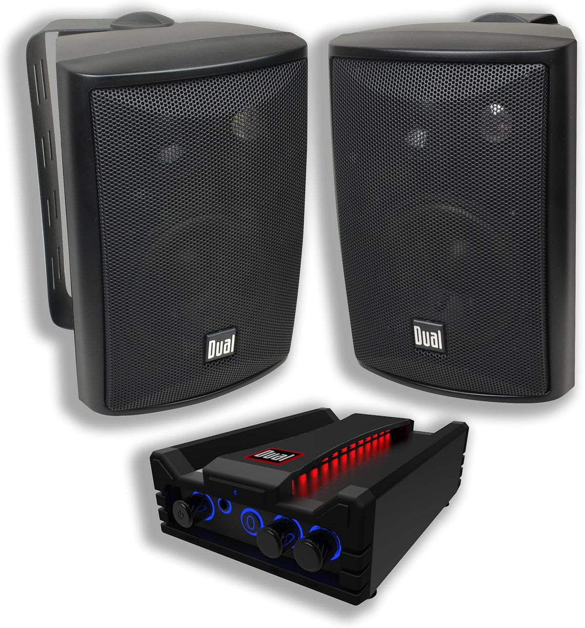 Black Micro Wireless Bluetooth 2 Channel Stereo Class-D Amplifier, 100 Watts Peak Power, Pack of 2 T588700