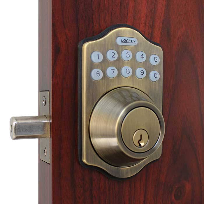 Antique Brass Electronic Deadbolt Z8633