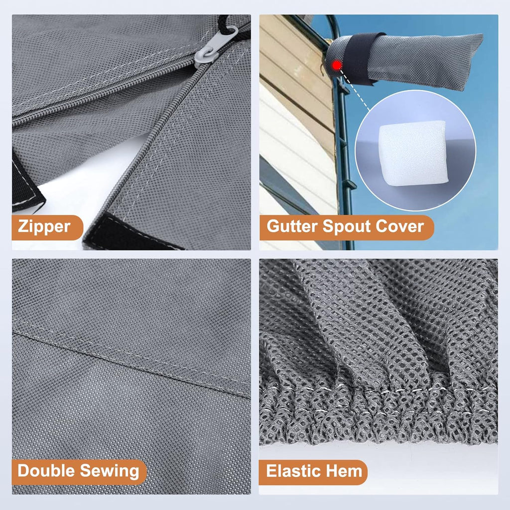6 Layers RV Cover for 29’-32’ Motorhome with 2Pcs Extra Straps & Gutter Spout Covers D9192
