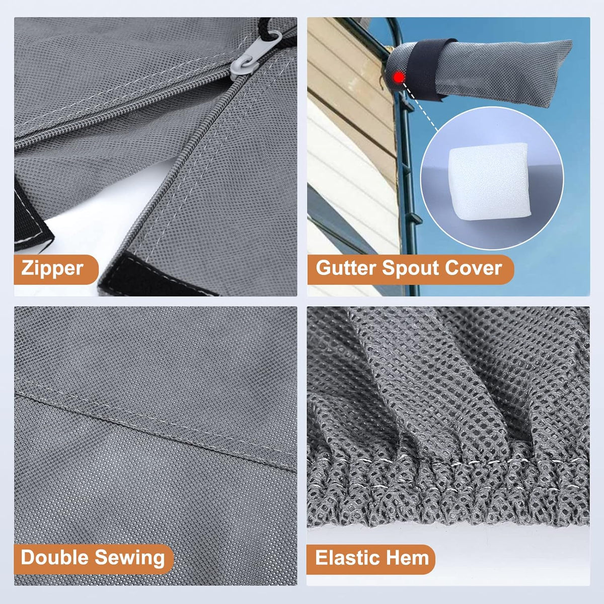 6 Layers RV Cover for 29’-32’ Motorhome with 2Pcs Extra Straps & Gutter Spout Covers D9192