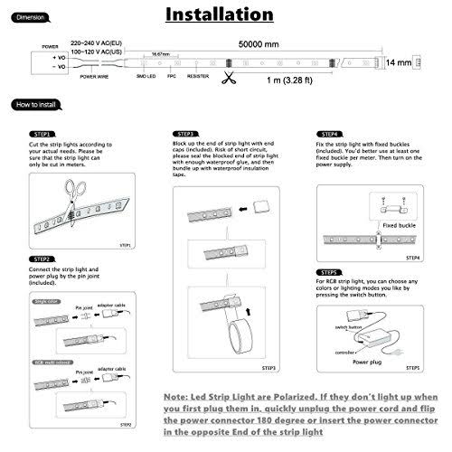 RGB LED Strip Light, Waterproof Multi Colors Dimmable SMD5050 LED Rope Light N340