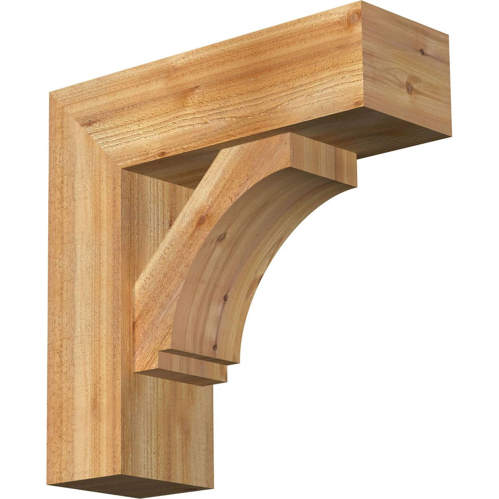 8x22W x 24x22D x 24x22H Rough Sawn Bracket with Offset Brace, Western Red Cedar V28733