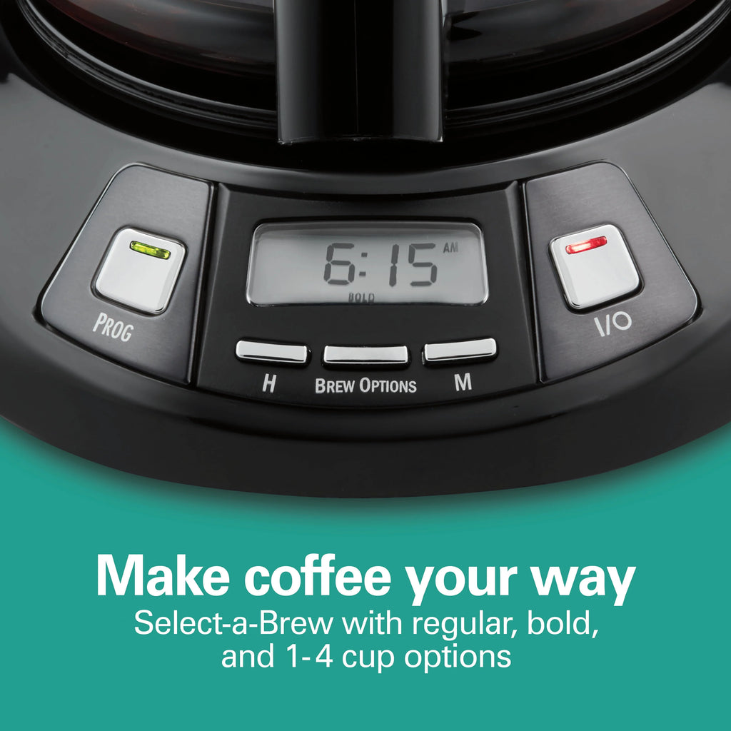 Programmable Coffee Maker, 12 Cup, Black Stainless Steel W451