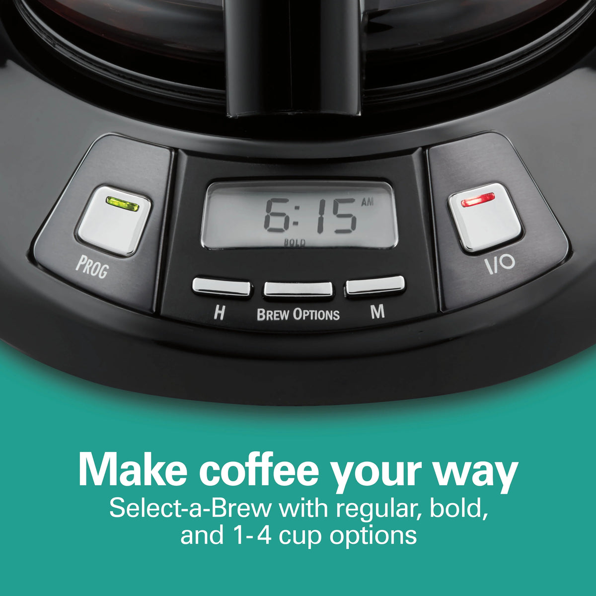 Programmable Coffee Maker, 12 Cup, Black Stainless Steel W451