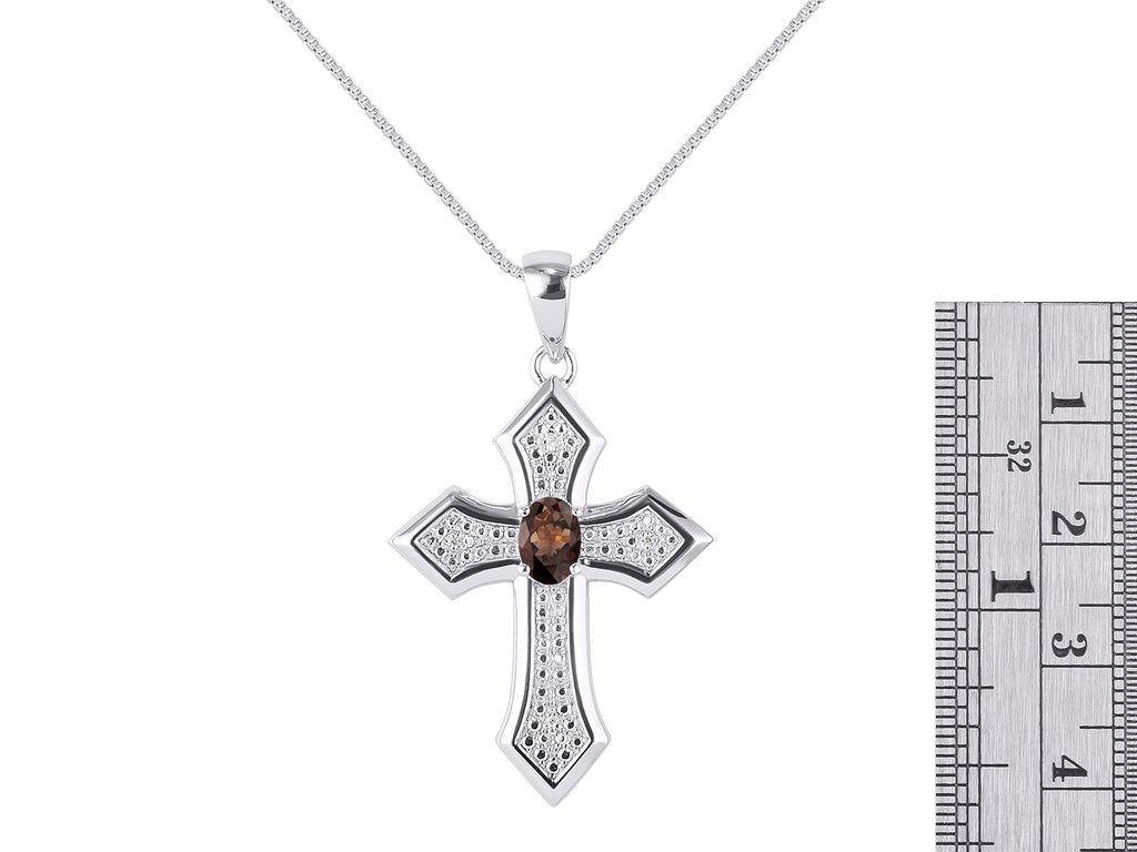 White Gold 14K Cross Necklace with 18" Chain A477832