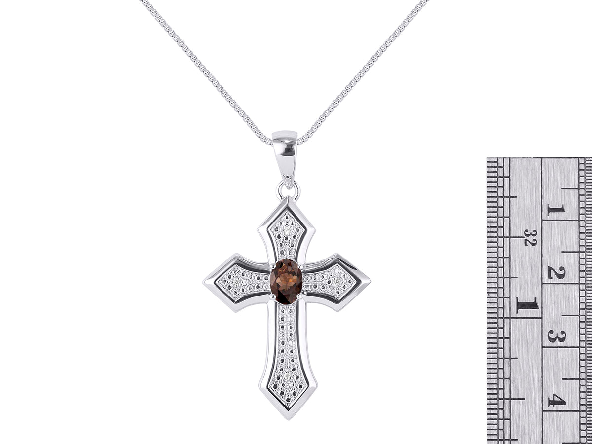 White Gold 14K Cross Necklace with 18" Chain A477832