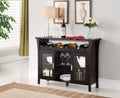 Espresso Wine Rack Buffet Server Console Table with Glass Doors Z36877