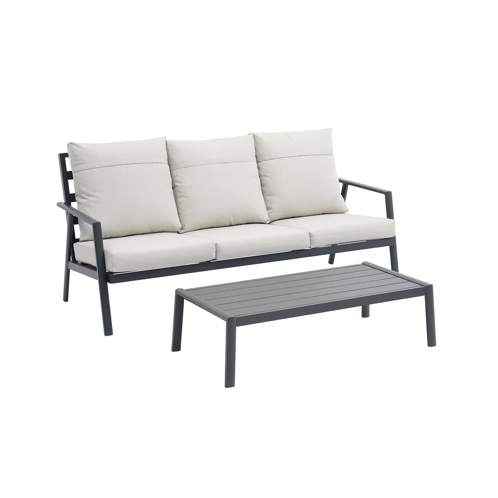 Outdoor Sectional Sofa Set 3 Seater Aluminum A834