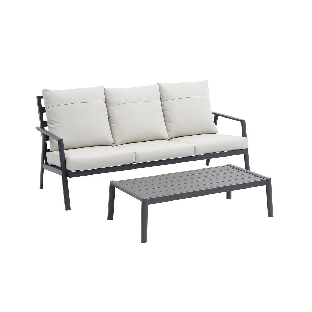 Outdoor Sectional Sofa Set 3 Seater Aluminum A834