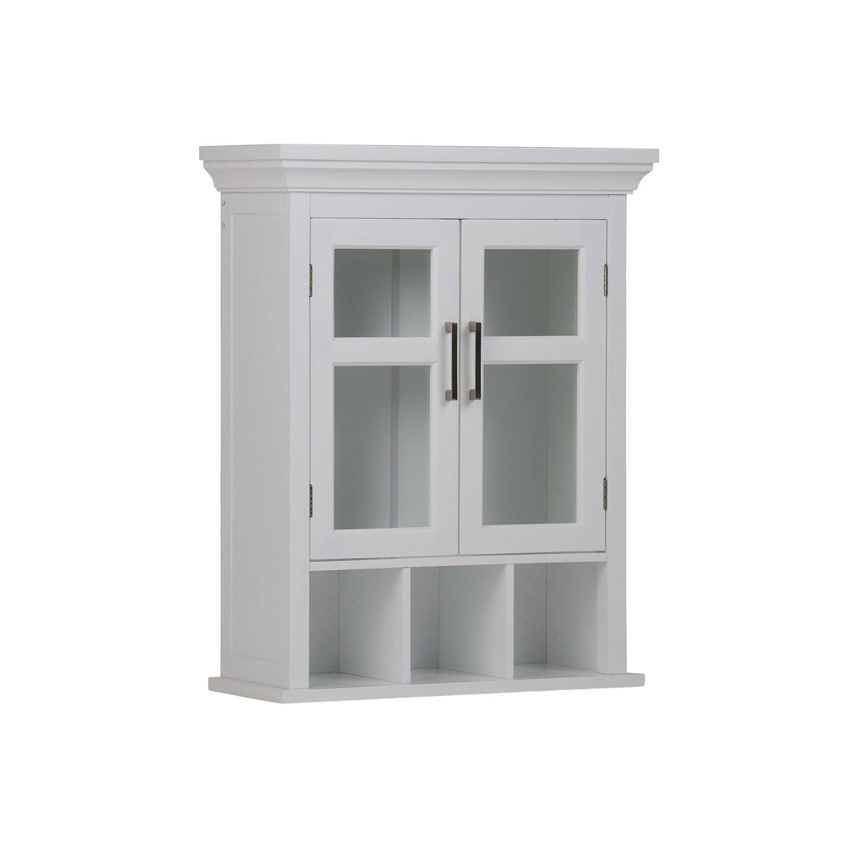 White Two Door Wall Cabinet with Cubbies L1177