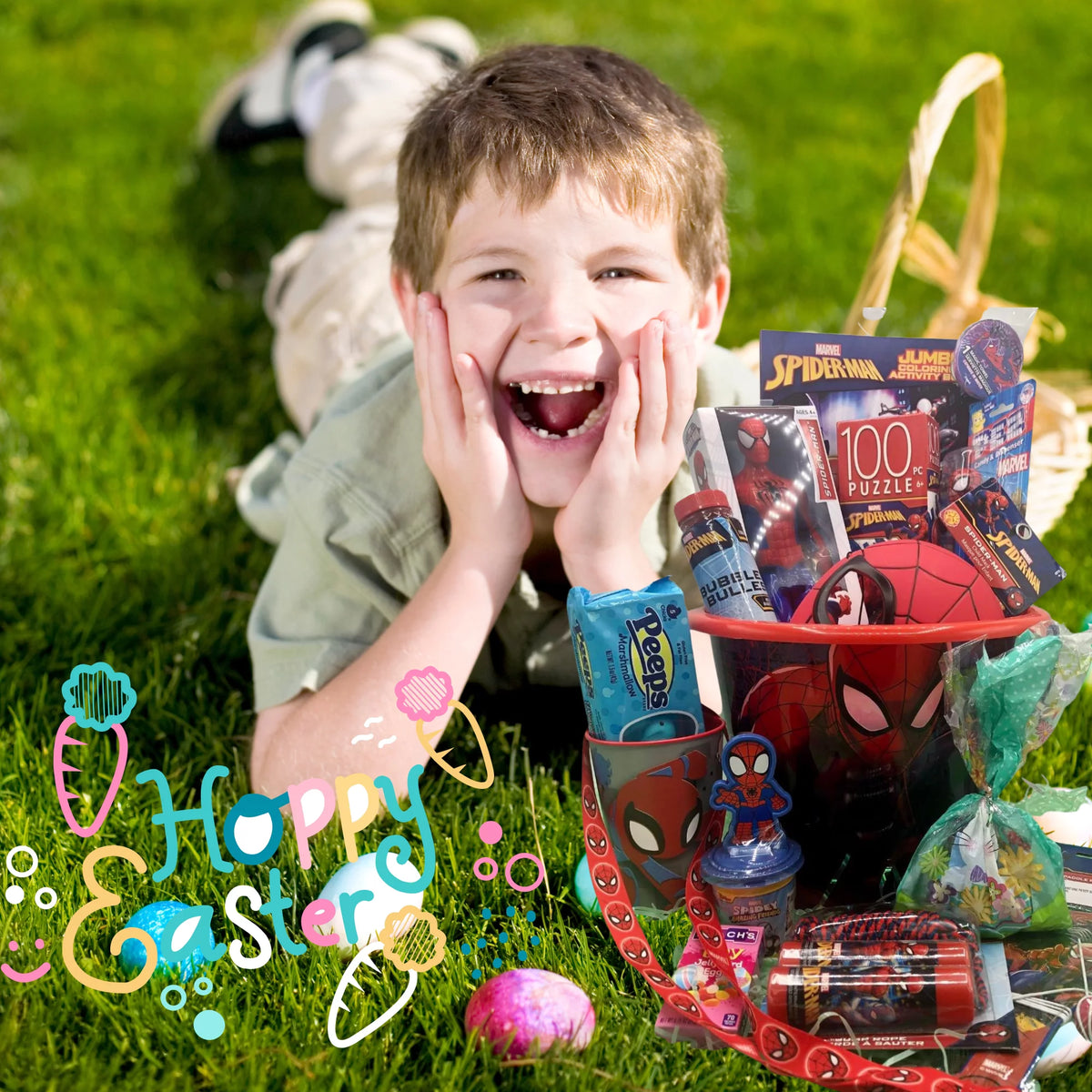 Spiderman Easter Basket Prefilled with Toys W137
