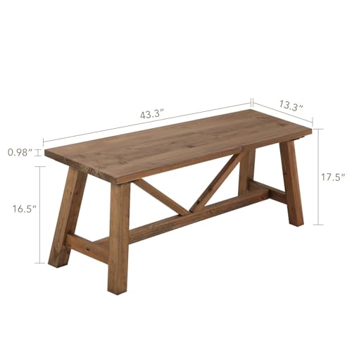 White Solid Wood Narrow Bench R841024
