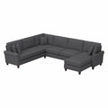 Charcoal Gray Herringbone U Shaped Couch with Chaise W793