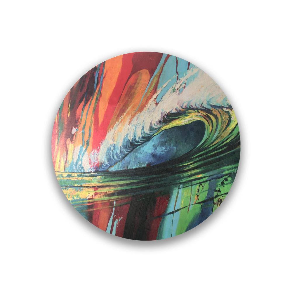 23x23 in. Multicolor Round Print on Wood K586