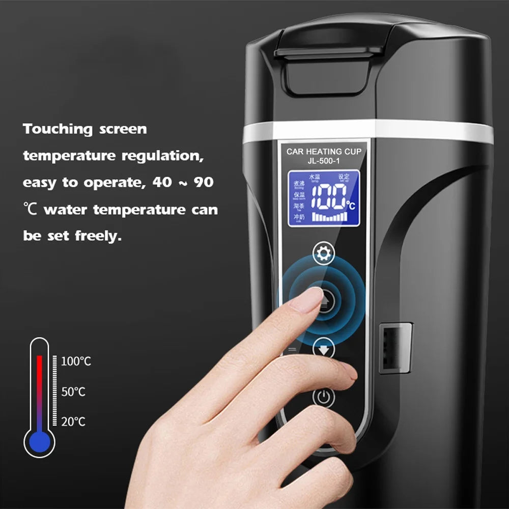12.0V Car 24V Truck Heated Cup Electric Kettle with LCD Display C912