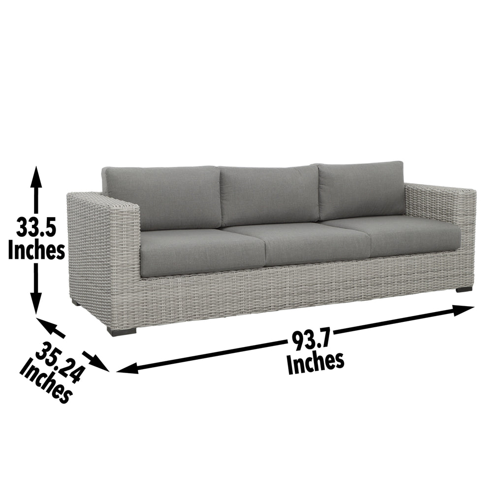 HDPE Resin Wicker Outdoor Sofa with Solution-Dyed Acrylic Covers U276