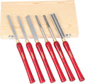HSS Wood Lathe Turning Tool Set, 6-1/4 Blades, 16-1/2 Total Length, Wooden Case X435