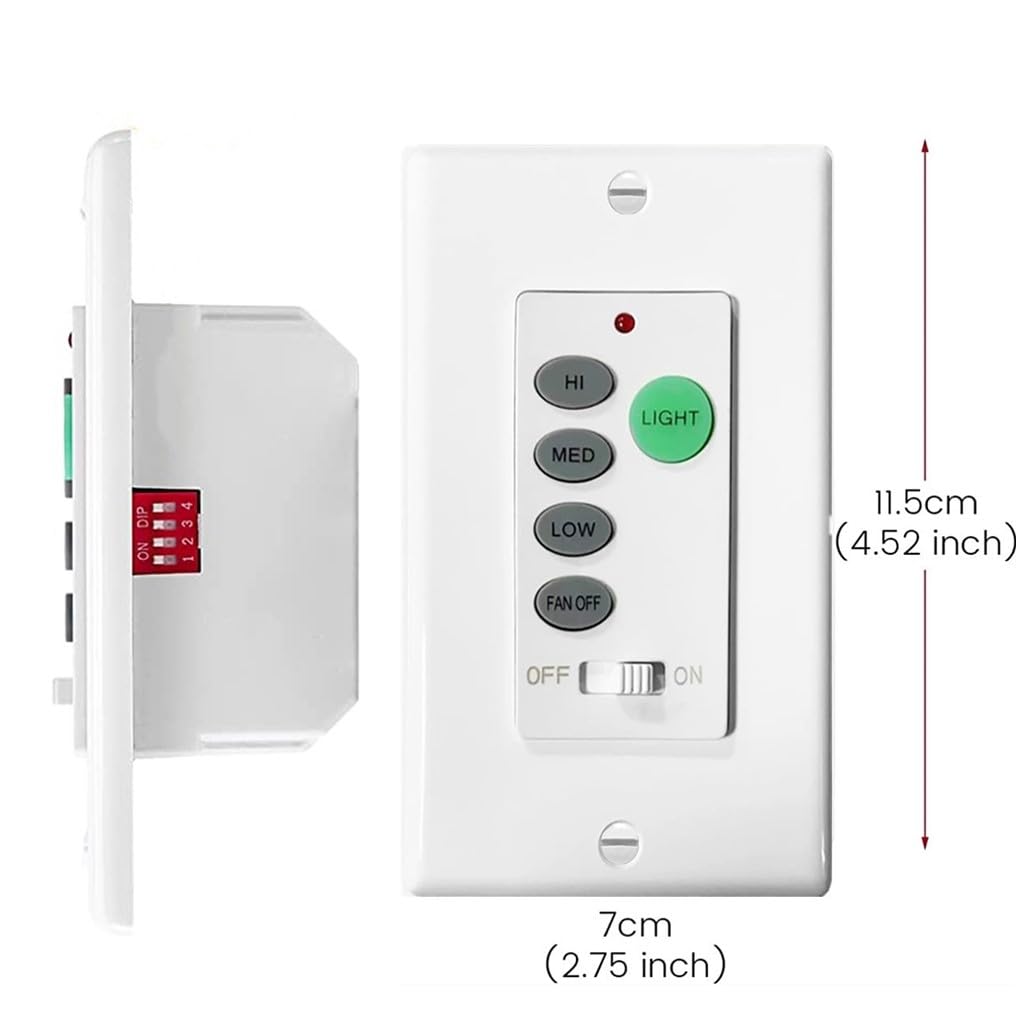 Ceiling Fan Wall Remote Control with Adjustable 3 Speed Light Dimmer R620