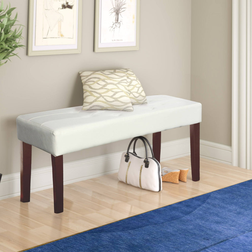 Red Leatherette Bench K13936