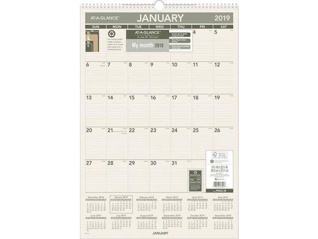 Recycled Monthly Wall Calendar X36395