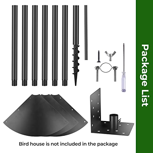 92 Inch Adjustable Heavy Duty Bird Feeder Pole with Squirrel Proof Baffle I8346