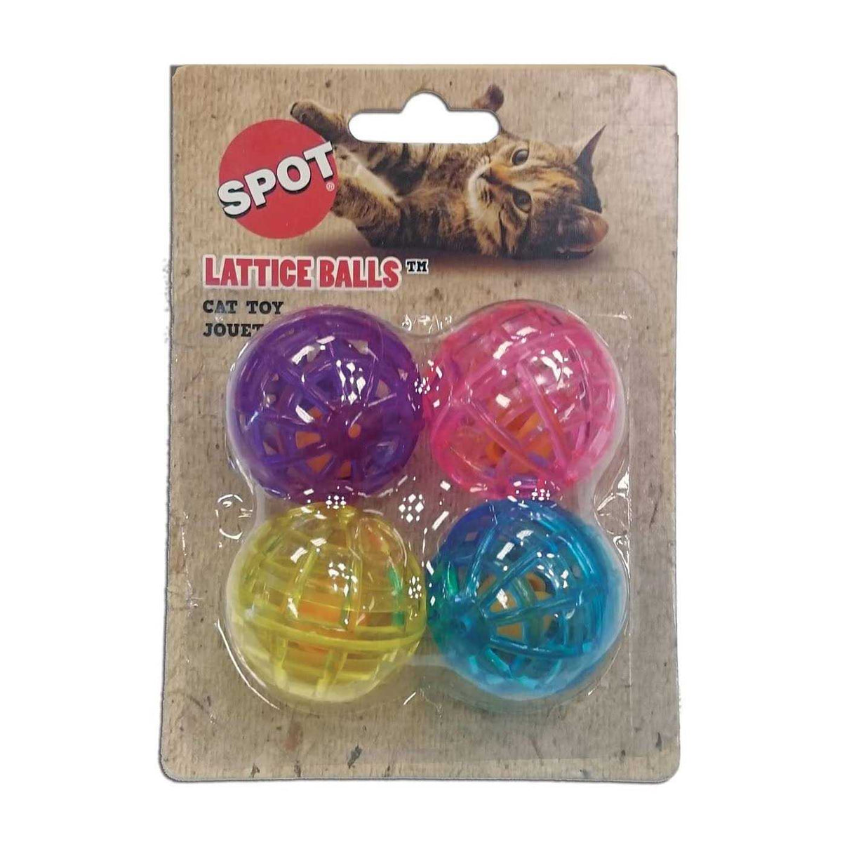 Assorted Lattice Balls Cat Toys 4/Pkg V22484