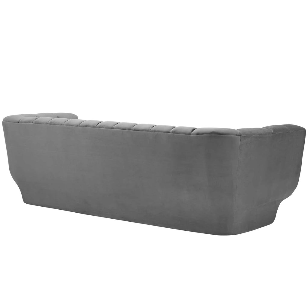 Gray Performance Velvet Sofa and Armchair Set A894