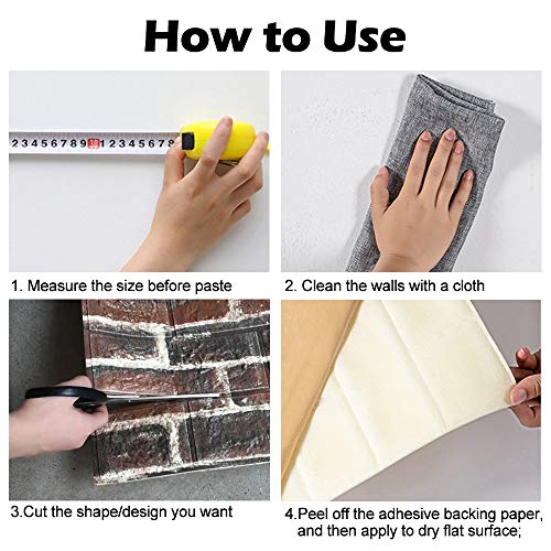 10 Pack Self-Adhesive Faux Stone Wall Panel T4921