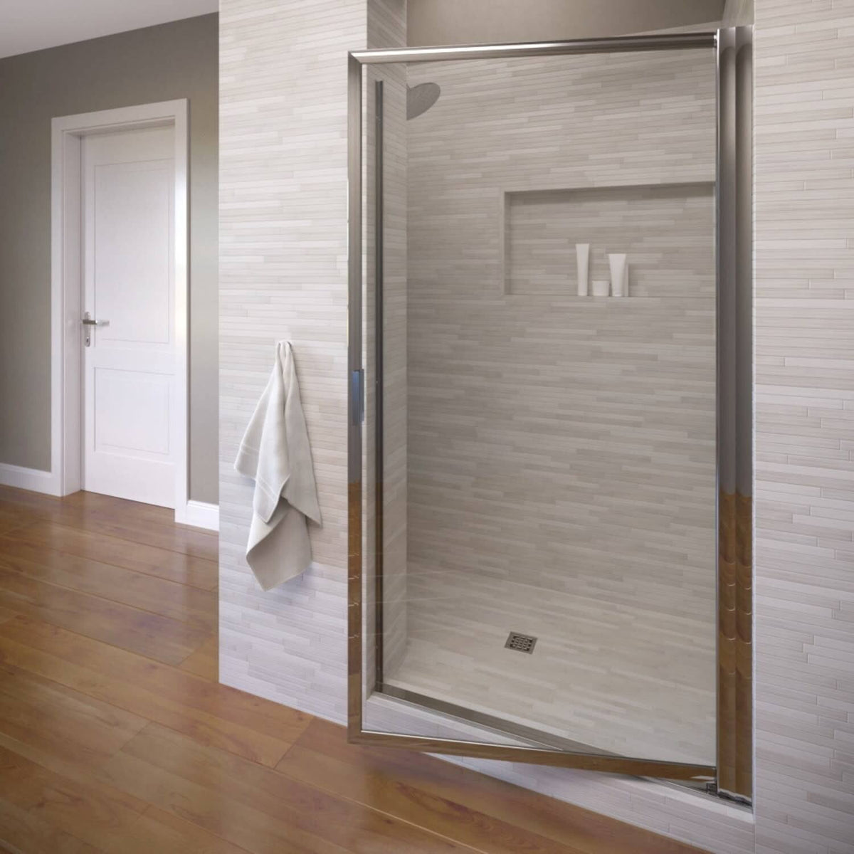 Pivot Framed Shower Door with Silver R289079
