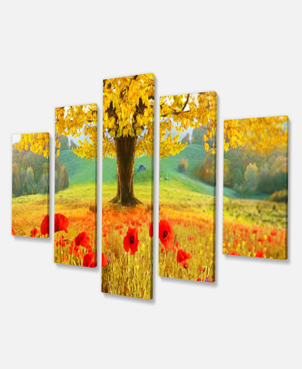 Modern Floral Canvas Art - 60x32 5 Panels X85041