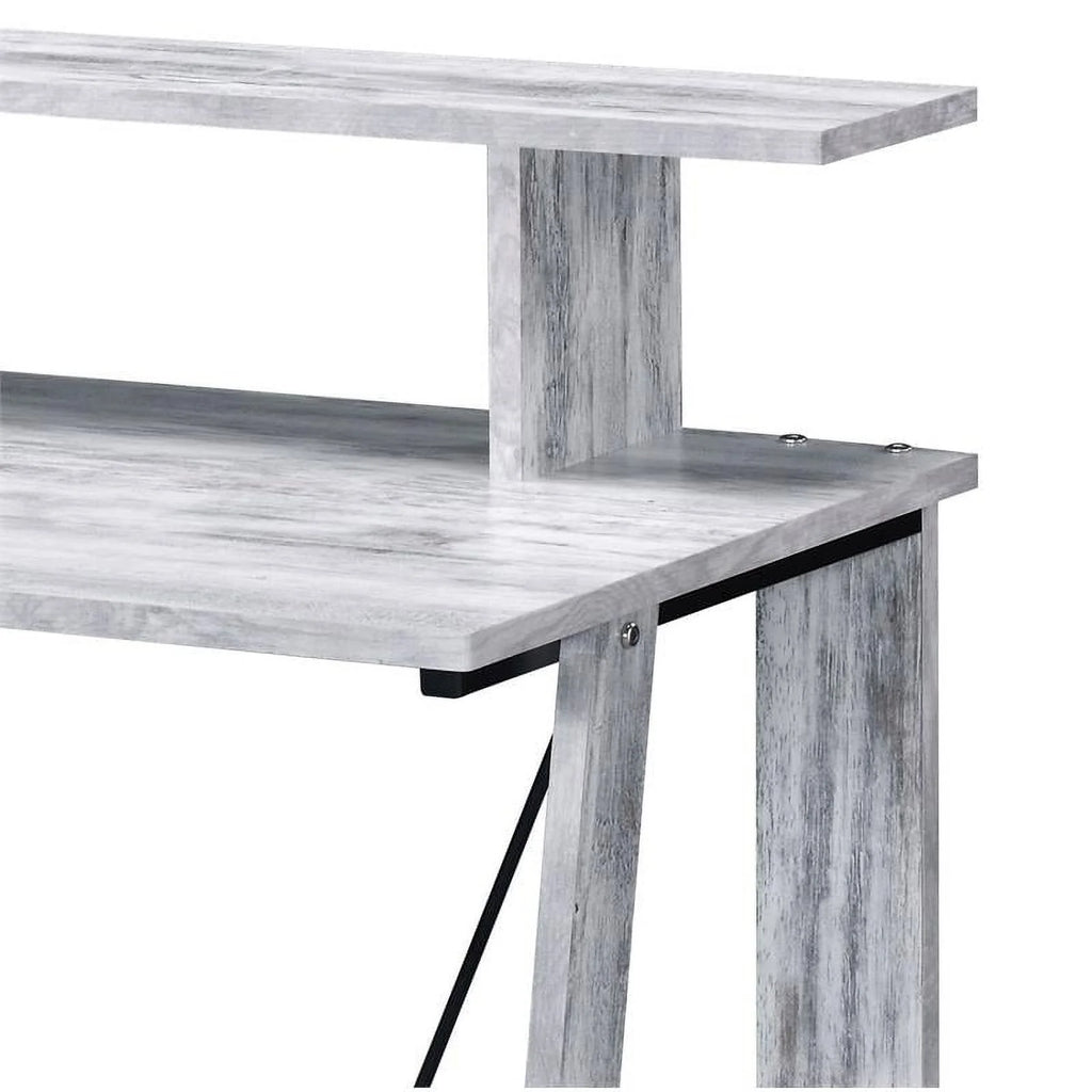Antique White and Black Wood Writing Desk Z2315