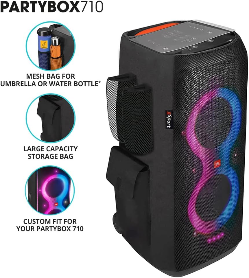 Black Portable Party Speaker Bundle with Cargo Sleeve H3180