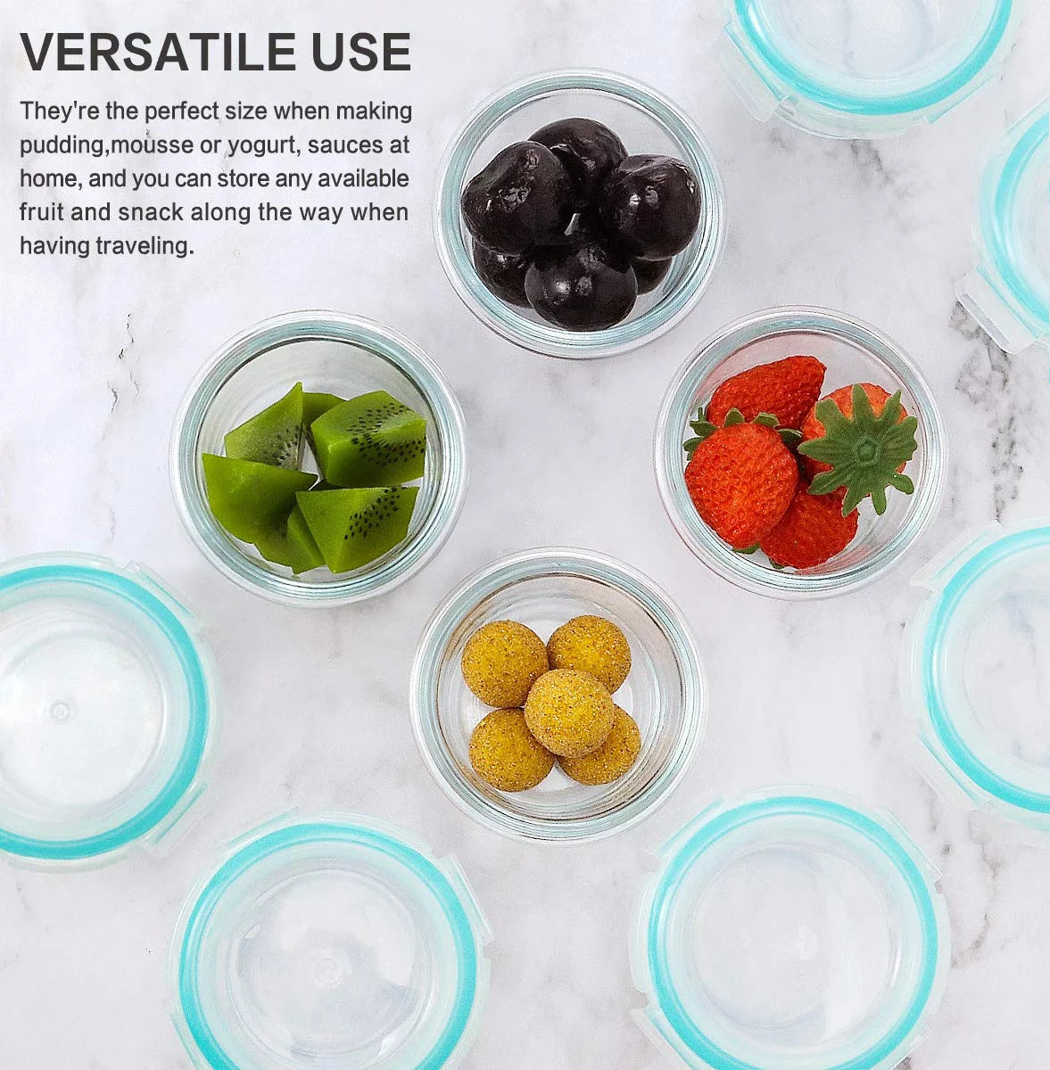 12-Pack 5 Oz Glass Baby Food Storage Containers with Lids O1146