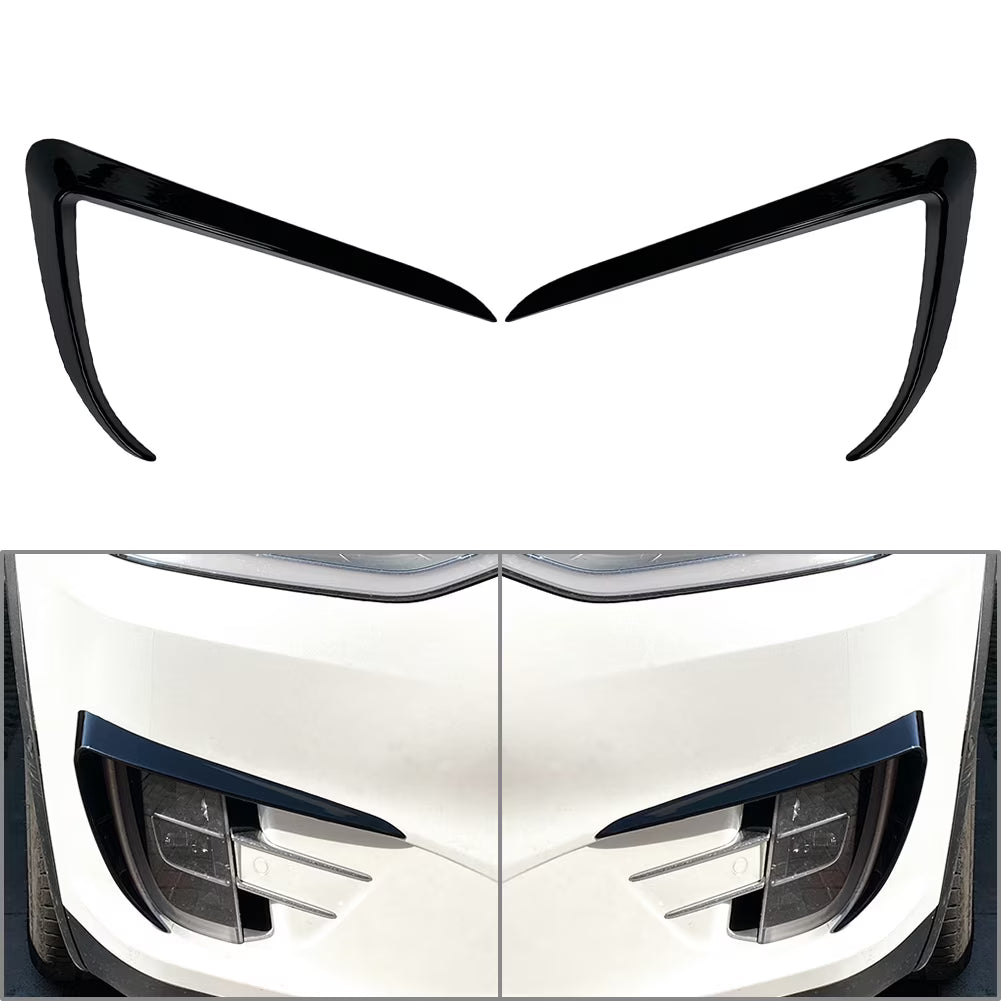 2PCS Car Front Fog Light Eyebrow Cover Trim Black I607