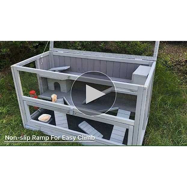 3 Levels Small Animal Cage with Chewing Toy, Food Bowl, Seesaw, Hideout and Plastic Tray U452