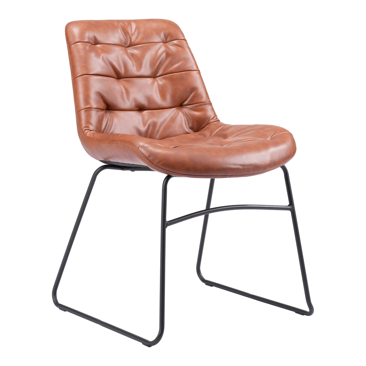 Dining Chair Set of 2 Vintage Brown T4958