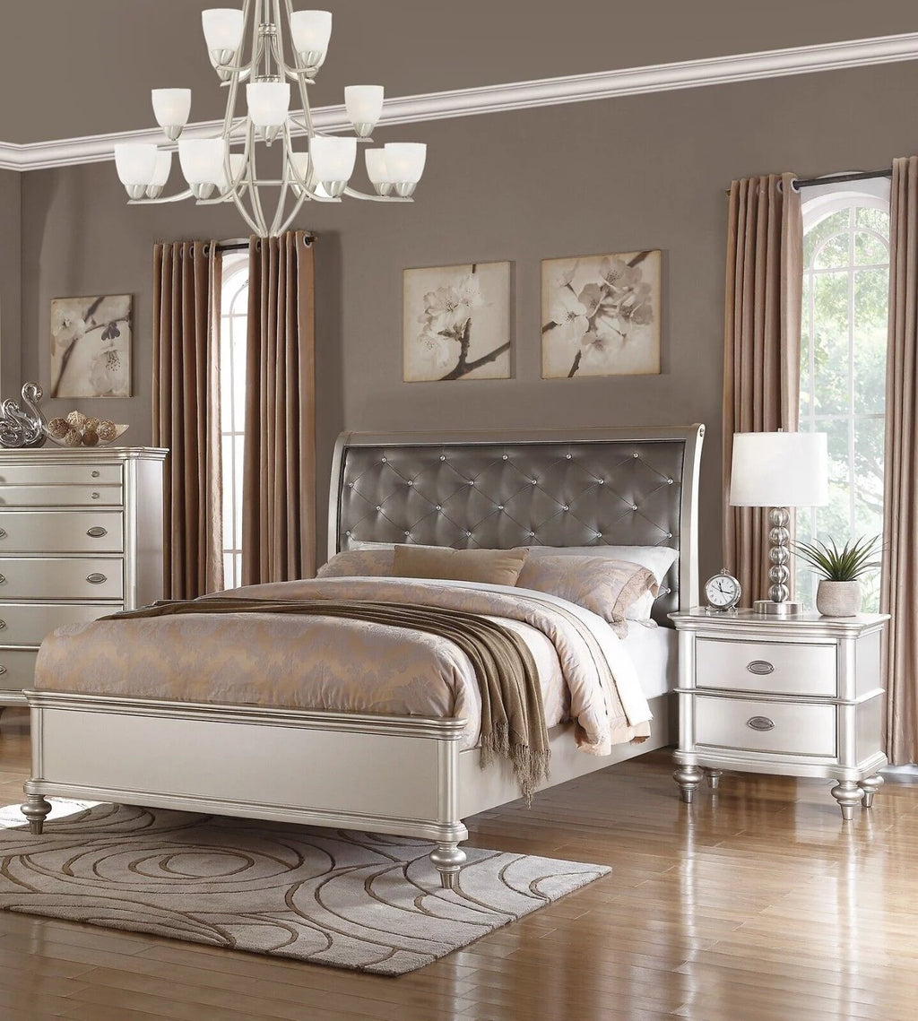 California King Size 3pc Set Faux Leather Tufted Headboard Bedroom Furniture Z41504
