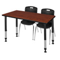 Height Adjustable Classroom Table with 2 Stack Chairs Z70043