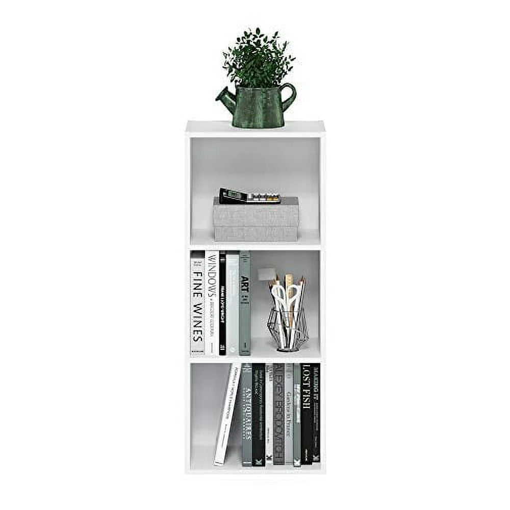 White 3 Tier Open Shelf Bookcase K31952