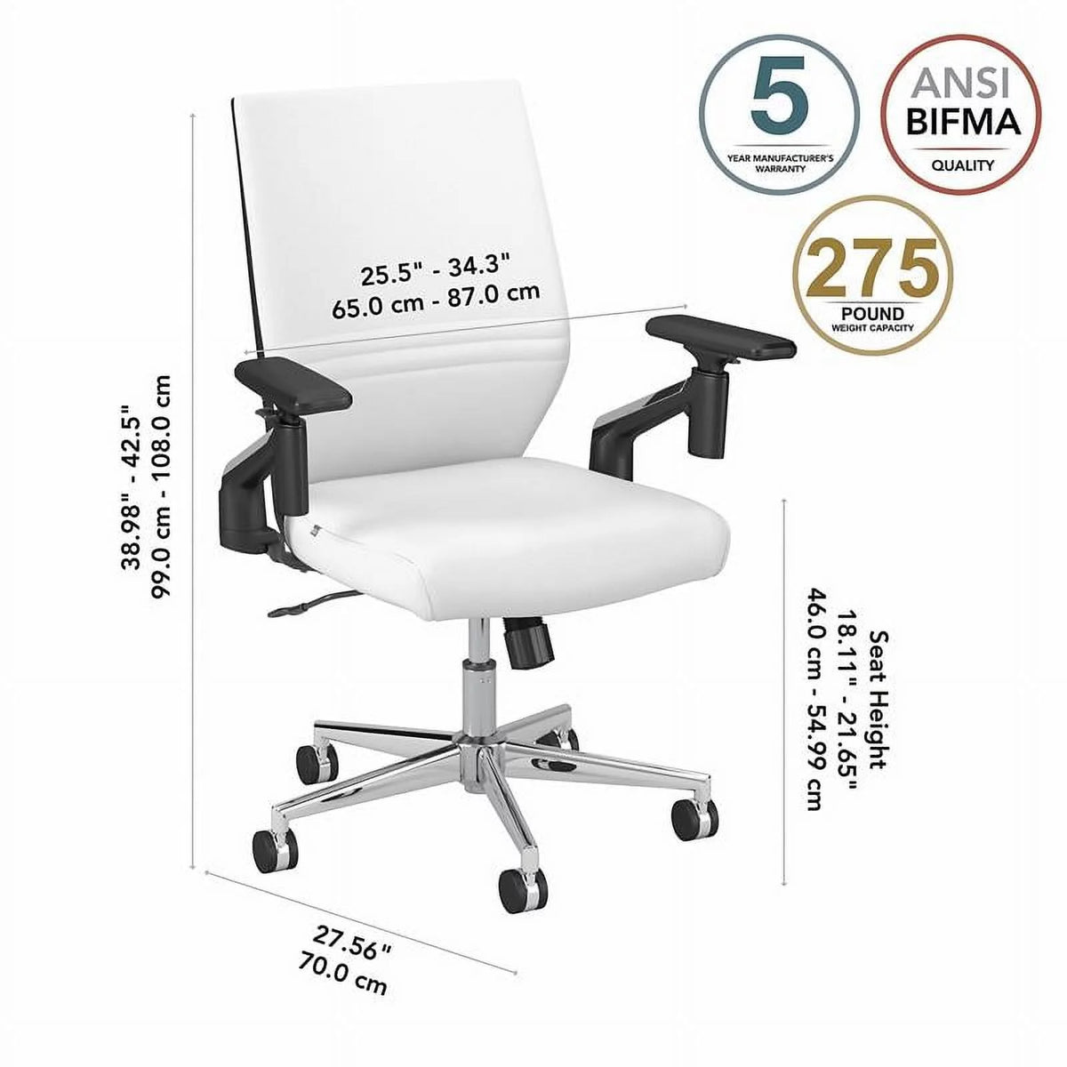 White Faux Leather Office Chair Q2564