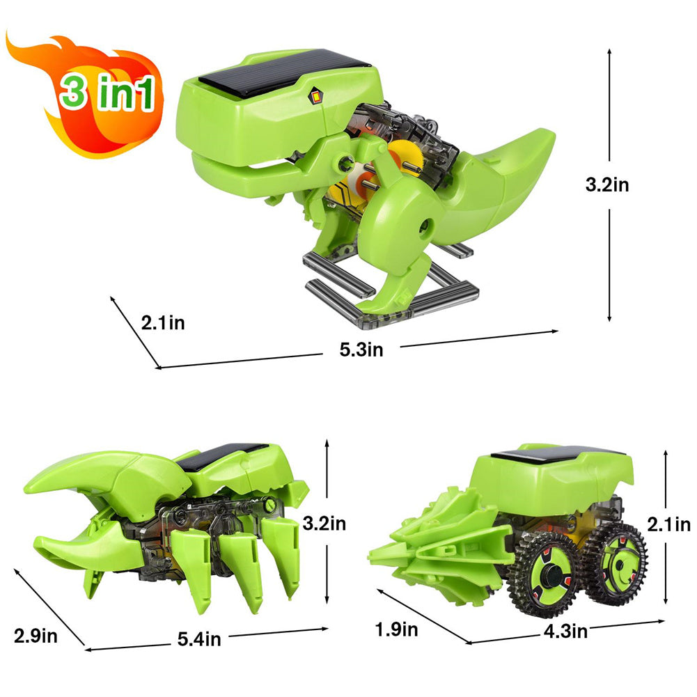 3-in-1 Solar Powered Dinosaur Robot Building Toys A576430