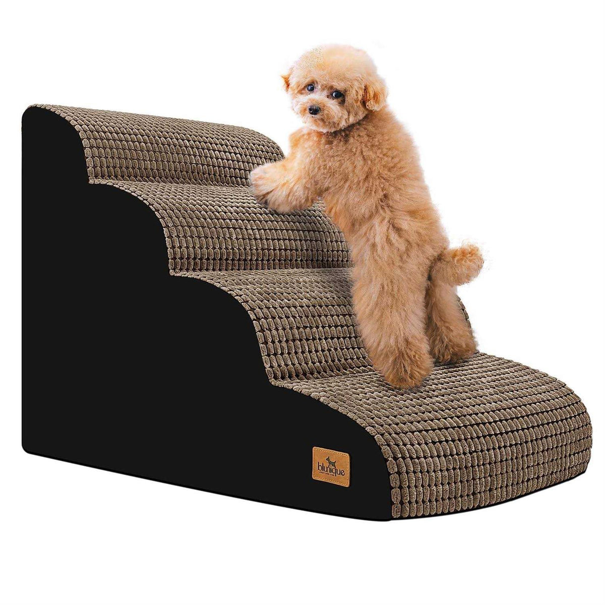 4-Step Corduroy Non-Slip High Density Foam Dog Steps Y487