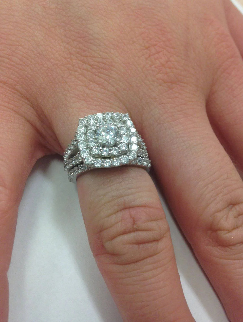 2 Ct Diamond Engagement Halo Ring Set I7920
