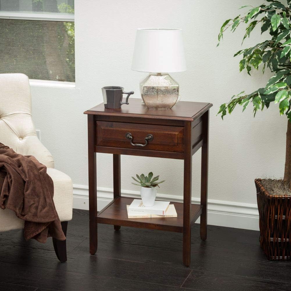 Acacia Wood Accent Table, Brown Mahogany Y23118