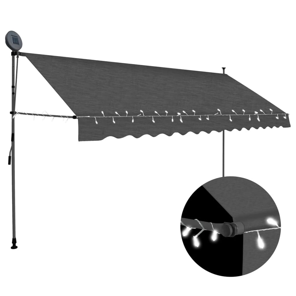 Manual Retractable Awning with 157.5" Anthracite D599