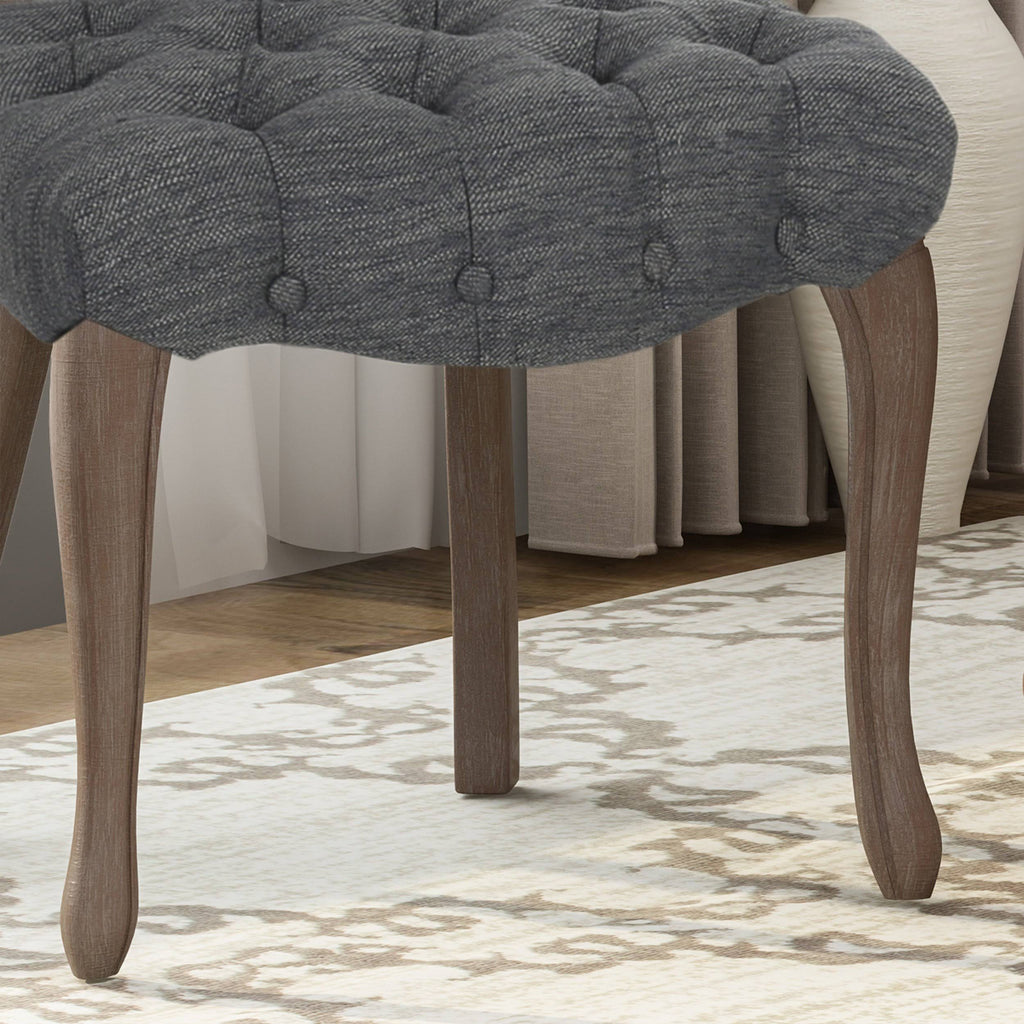 Tufted Dining Chair with Cabriole Legs Set of 2 Light Gray Y29572