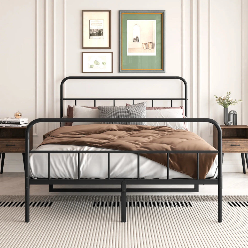 Metal Platform Bed Frame with Headboard Full J28454