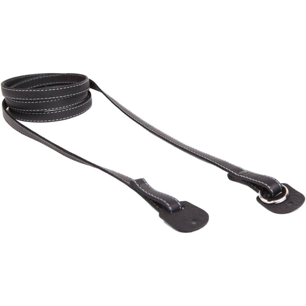 Gray Stitching Black Leather Camera Strap C858